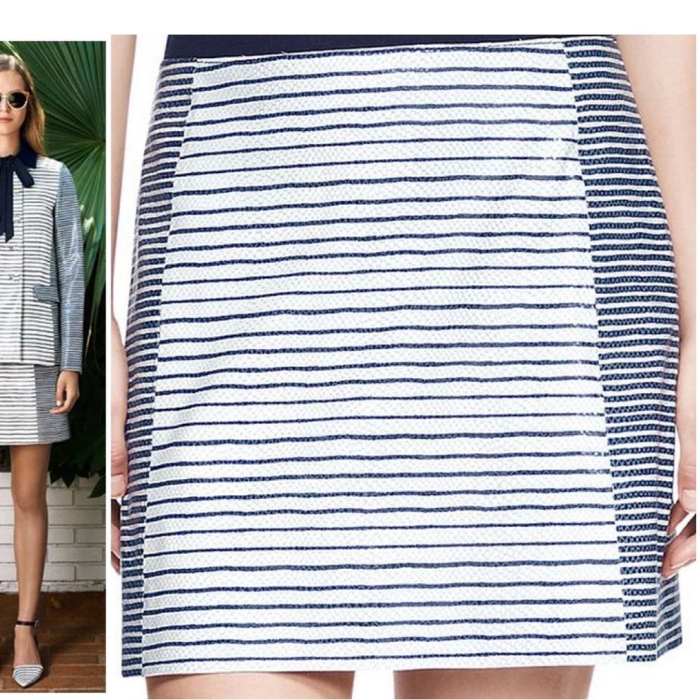 Tory Burch NEW Skirt Stripe Embossed Leather Mini NWT Women's 4 🎉HP🎉 - Picture 2 of 16